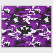 lila Tarnung Schwarz-weiße Camouflage Geschenkpapier (Flach)