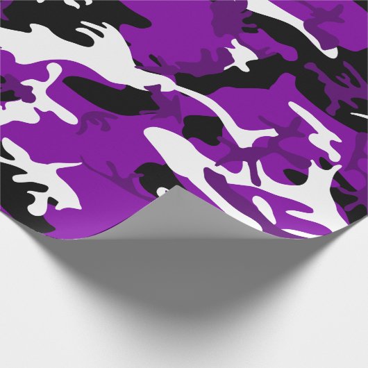 lila Tarnung Schwarz-weiße Camouflage Geschenkpapier (Ecke)