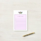 Lila Taro-Blase-Boba zu führen Post-it Klebezettel (Auf Schreibtisch)