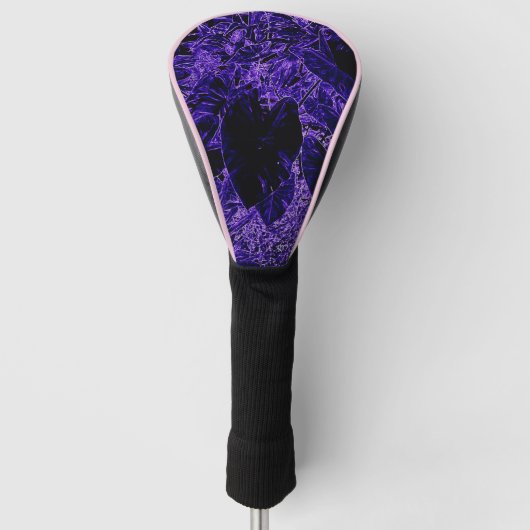 Lila Taro-Leaf-Design Golf Headcover (Vorderseite)