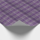 Lila Tartan-Gewebe: texturierter Hintergrund. Geschenkpapier (Ecke)