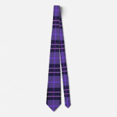 Lila Tartan Kariert Neck Tie Krawatte (Vorderseite)