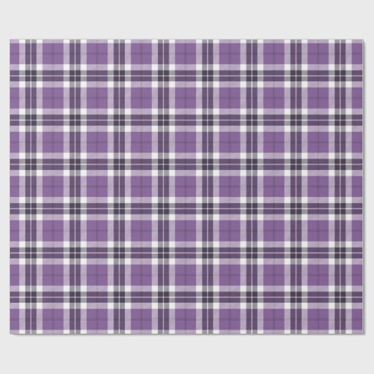 Lila Tartan-kariertes schottisches Trendy Muster Geschenkpapier (Flach)