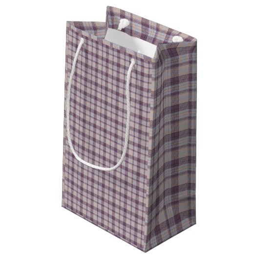 Lila Tartan Kleine Geschenktüte (Rückseite Schrägansicht)