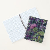 Lila Tartan mit Thistle Overlay Notizblock (Innenseite)