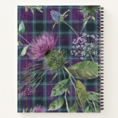 Lila Tartan mit Thistle Overlay Notizblock (Rückseite)