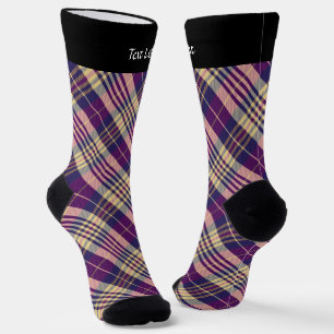 Lila Tartan Socken, Gold und Blau Socken
