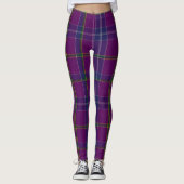 Lila Tartanmuster Leggings (Vorderseite)