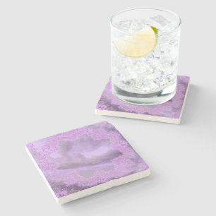 Lila Taschentuch Abstrakt Marble Stone Untersetzer