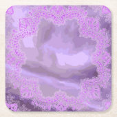 Lila Taschentuch Abstrakte Untersetzer Set 6 (Vorderseite)