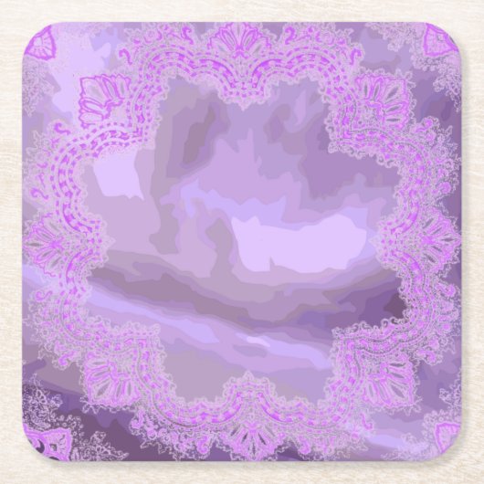 Lila Taschentuch Abstrakte Untersetzer Set 6 (Vorderseite)