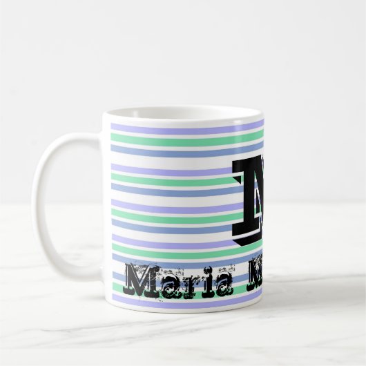 Lila Tasse für grüne Pastellstreifen (Links)
