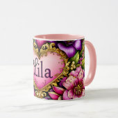 LILA ~ Tasse personalisiert ~ zany ungewöhnlich (VorderseiteRechts)