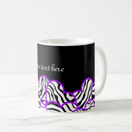 Lila Tasse Zebraherzen (VorderseiteRechts)