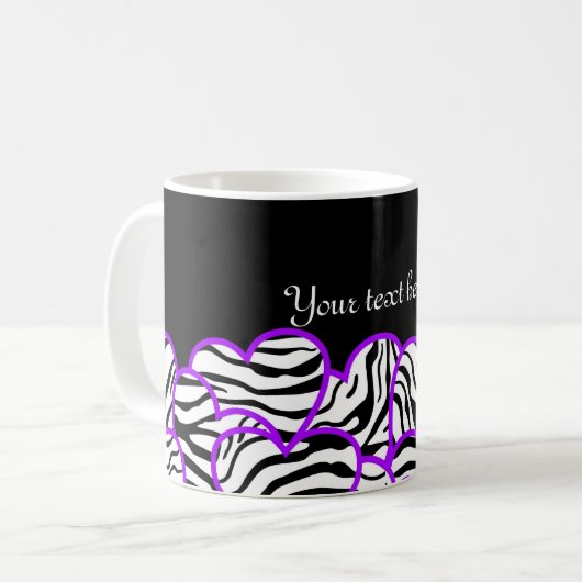 Lila Tasse Zebraherzen (Vorderseite Links)