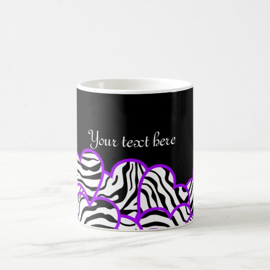 Lila Tasse Zebraherzen (Mittel)