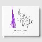 Lila Tassel Die Zukunft ist der schöne Abschluss Gästebuch (Vorderseite)