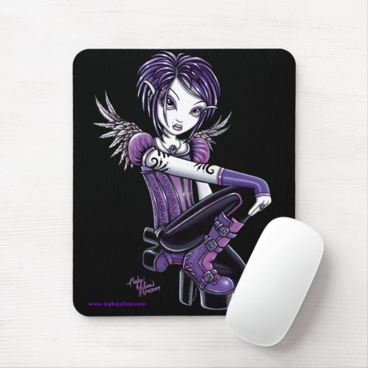 Lila Tätowierungs-Engel Mousepad Monica (Mit Mouse)