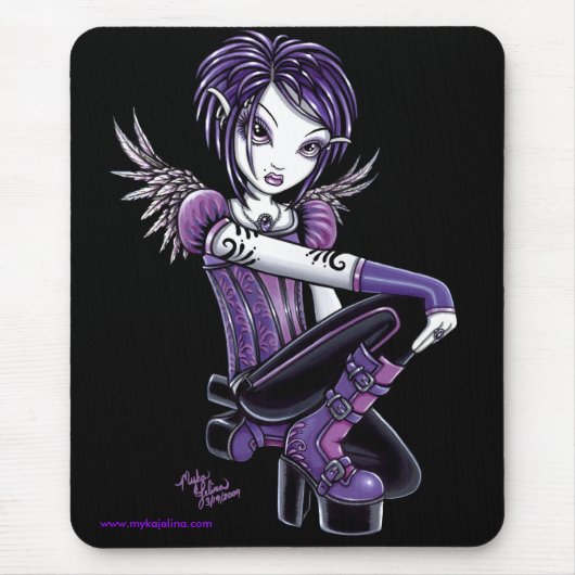 Lila Tätowierungs-Engel Mousepad Monica (Vorne)