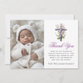 Lila Taufe der Blume Wasserfarbe vielen Dank Dankeskarte (Vorderseite)