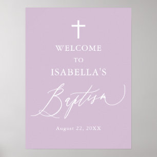 Lila Taufe der Weißen Kreuz Poster