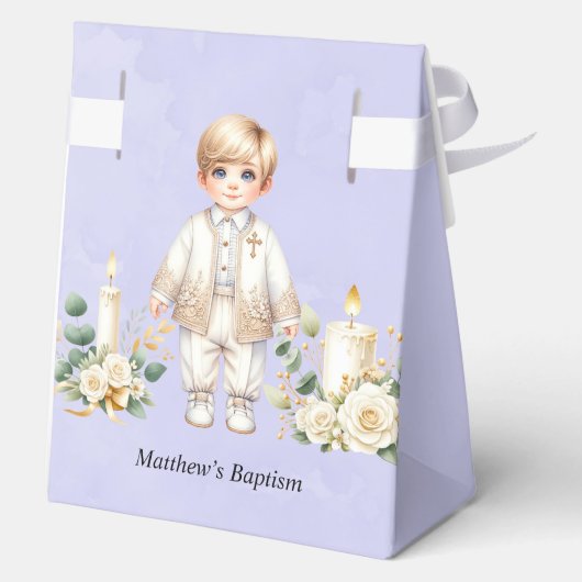 Lila Taufe für den Boy Geschenkschachtel (Rückseite)