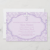 Lila Taufe zur Weihnachtsfeier Einladung (Vorderseite)