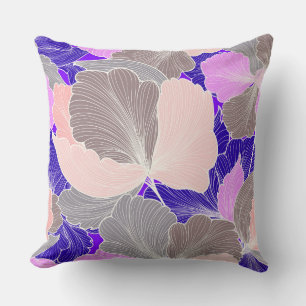 Lila/Taupe, reversible Fliegenfliege Kissen