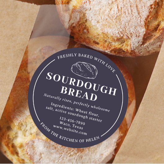 Lila Taupe Sourdough Bakery Brot Sticker