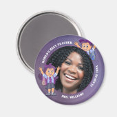 Lila Teacher Vielen Dank Custom Foto Magnet (Vorderseite/Rückseite)