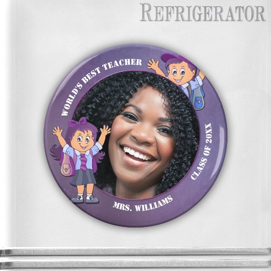 Lila Teacher Vielen Dank Custom Foto Magnet