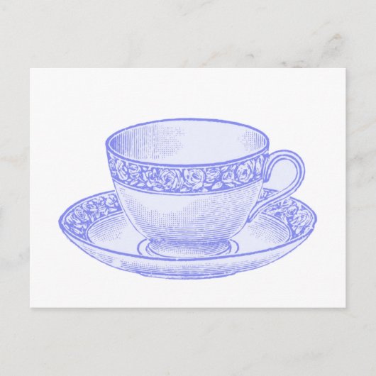 Lila Teacup Postkarte (Vorderseite)