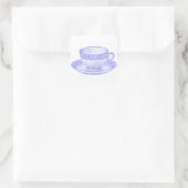 Lila Teacup Quadratischer Aufkleber (Tasche)