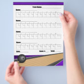 Lila Team Bowling-Kernblätter Flyer (Hand)