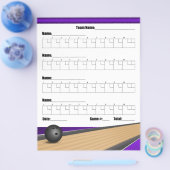 Lila Team Bowling-Kernblätter Flyer (Einzeln)