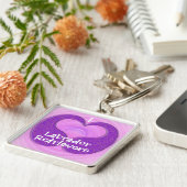 Lila Teardrop Heart Schlüsselanhänger (Seite)