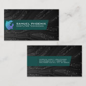 Lila Tech-Logo | Technologie-Hintergrund Visitenkarte (Vorne/Hinten)