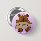 Lila Teddy Bear Babydusche Button (Vorne & Hinten)