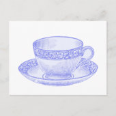 Lila Teetasse Postkarte (Vorderseite)