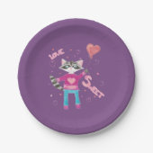 Lila Teller des Valentines Kinder des niedlichen (Vorderseite)