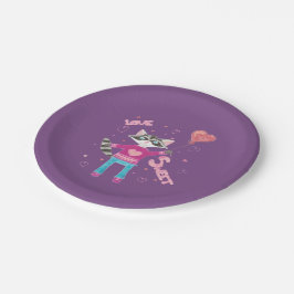 Lila Teller des Valentines Kinder des niedlichen