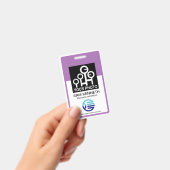 Lila Template-ID für Grenzrahmen Mitarbeiter Ausweis (Handheld)