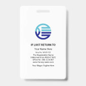 Lila Template-ID für Grenzrahmen Mitarbeiter Ausweis (Rückseite)