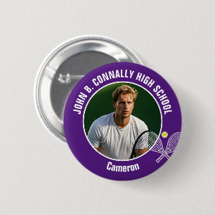 Lila Tennisspieler-Foto High School Spirit Button