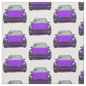 Lila Tesla Model Y Handgezeichnete Skizze Stoff (Muster)