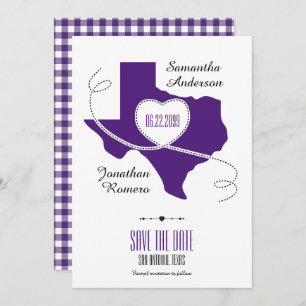 Lila Texas Curling Ribbon Save the Date