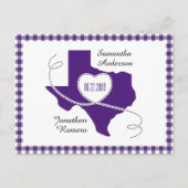 Lila Texas Curling Ribbon Save the Date Postkarte (Vorderseite)