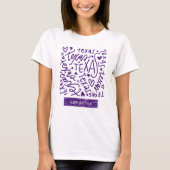 Lila Texas-Doodle-Muster T-Shirt (Vorderseite)