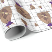 Lila Texas Graduate Armadillo Geschenkpapier (Rolleneckpunkt)