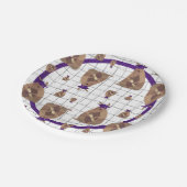 Lila Texas Graduate Armadillo Pappteller (Schrägansicht)